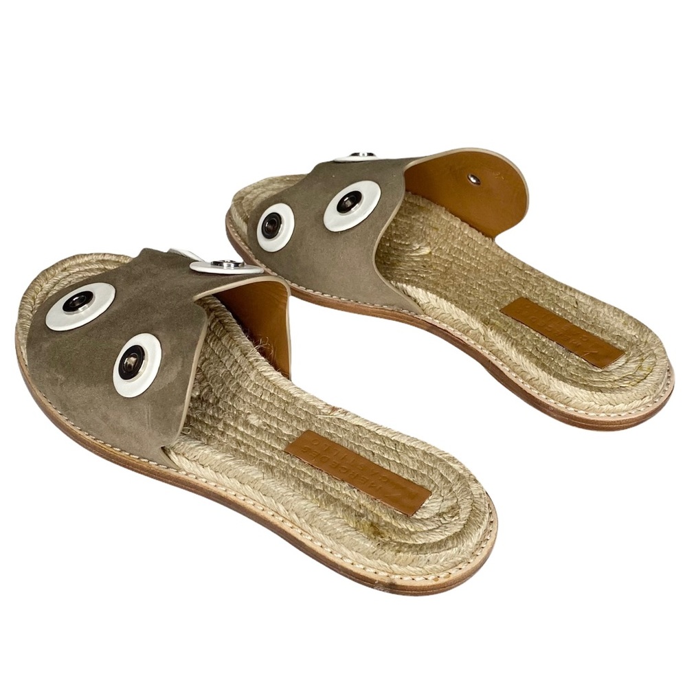 new Mercedes Castillo ☀︎︎ Hardware Detailed Suede Flat Sandals ☀︎︎ Brown 7M 37 - Picture 10 of 17